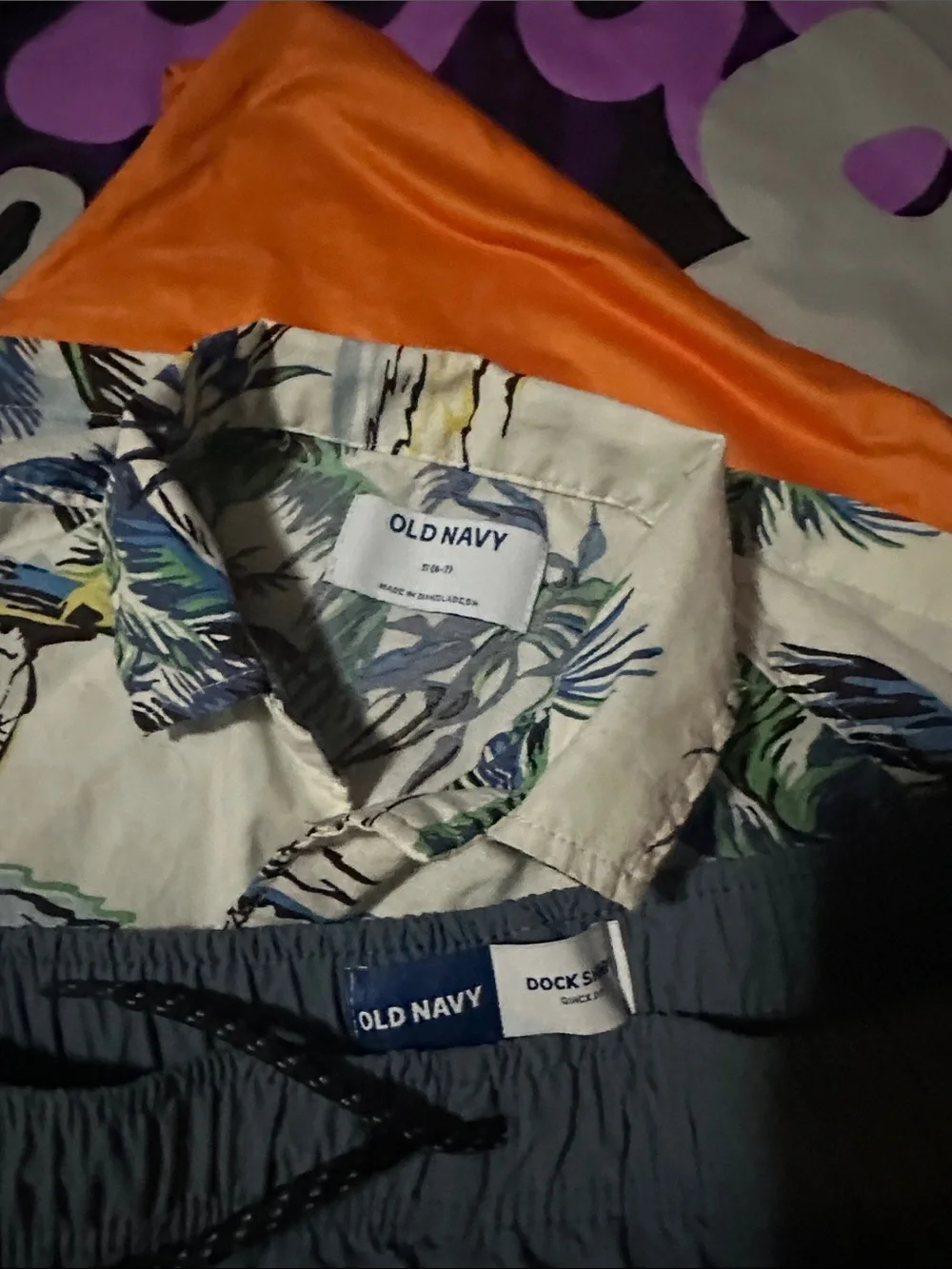 Old Navy Slate Blue Drawstring Hybrid Shorts